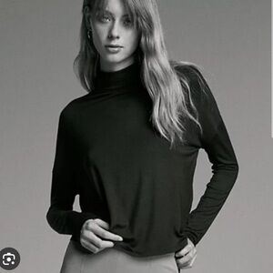Aritzia burgundy turtleneck blouse